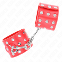 KINK - WRIST RESTRAINTS WITH SNAP FASTEN FULL OF RIVETS RED