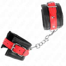 KINK - WRIST RESTRAINTS BLACK WITH RED BELT ADJUSTABLE 17-28 CM