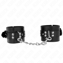 KINK - WRIST RESTRAINTS BLACK WITH BLACK BELT ADJUSTABLE 17-28