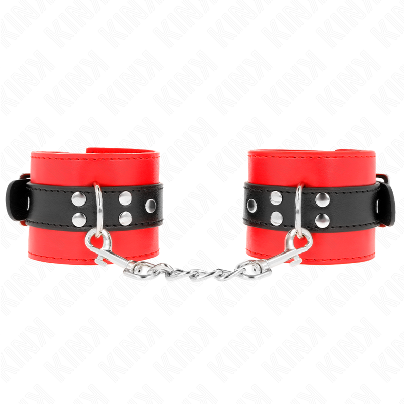 KINK - WRIST RESTRAINTS RED WITH BLACK BELT ADJUSTABLE 17-28 CM