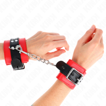 KINK - WRIST RESTRAINTS RED WITH BLACK BELT ADJUSTABLE 17-28 CM