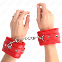 KINK - PREMIUM FUR LINED WRIST RESTRAINTS RED WITH RED BELT