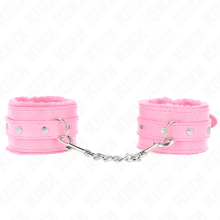 KINK - PREMIUM FUR LINED WRIST RESTRAINTS PINK WITH PINK BELT