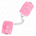 KINK - PREMIUM FUR LINED WRIST RESTRAINTS PINK WITH PINK BELT