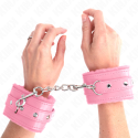 KINK - PREMIUM FUR LINED WRIST RESTRAINTS PINK WITH PINK BELT