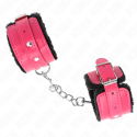 KINK - PREMIUM FUR LINED WRIST RESTRAINTS BLACK WITH RASPBERRY