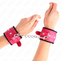 KINK - PREMIUM FUR LINED WRIST RESTRAINTS BLACK WITH RASPBERRY