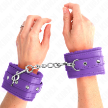 KINK - PREMIUM FUR LINED WRIST RESTRAINTS PURPLE WITH PURPLE