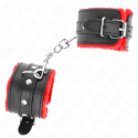 KINK - PREMIUM FUR LINED WRIST RESTRAINTS RED WITH BLACK BELT