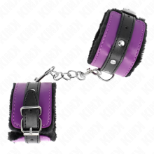 KINK - PREMIUM FUR LINED WRIST RESTRAINTS BLACK WITH PURPLE /