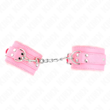 KINK - APPUI-POIGNETS DOUBLÉS DE FOURRURE ROSE AVEC CEINTURE