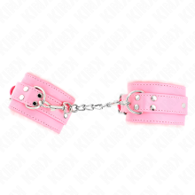 KINK - PELZGEFÜTTERTE HANDGELENKFESSELN ROSA MIT ROSA GÜRTEL