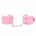 KINK - APPUI-POIGNETS DOUBLÉS DE FOURRURE ROSE AVEC CEINTURE