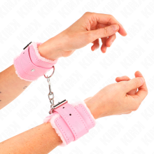 KINK - FUR LINED WRIST RESTRAINTS PINK WITH PINK BELT