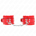 KINK - FUR LINED WRIST RESTRAINTS RED WITH RED BELT ADJUSTABLE