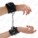 KINK - FUR LINED WRIST RESTRAINTS BLACK WITH BLACK BELT