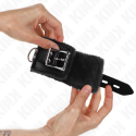 KINK - FUR LINED WRIST RESTRAINTS BLACK WITH BLACK BELT