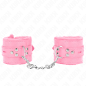 KINK - FUR LINED WRIST RESTRAINTS WITH SQUARE HOLES PINK AND