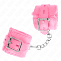 KINK - FUR LINED WRIST RESTRAINTS WITH SQUARE HOLES PINK AND