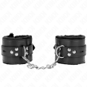 KINK - FUR LINED WRIST RESTRAINTS WITH SQUARE HOLES BLACK AND