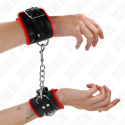 KINK - FUR LINED WRIST RESTRAINTS WITH SQUARE HOLES RED AND