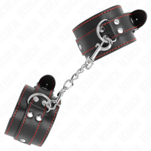 KINK - WRIST RESTRAINTS BLACK WITH RED LINING ADJUSTABLE 20-28