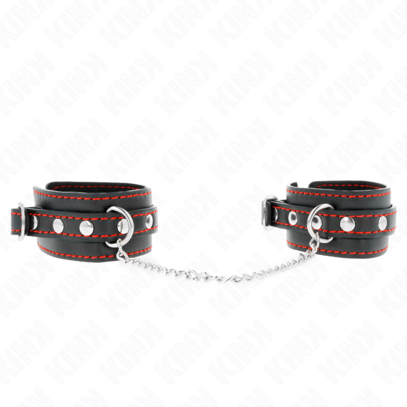 KINK - SMALL WRIST RESTRAINTS BLACK WITH RED LINING ADJUSTABLE