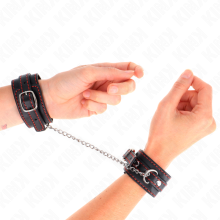 KINK - SMALL WRIST RESTRAINTS BLACK WITH RED LINING ADJUSTABLE