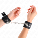 KINK - NYLON WRIST RESTRAINTS BLACK WITH LEATHER BELT BLACK