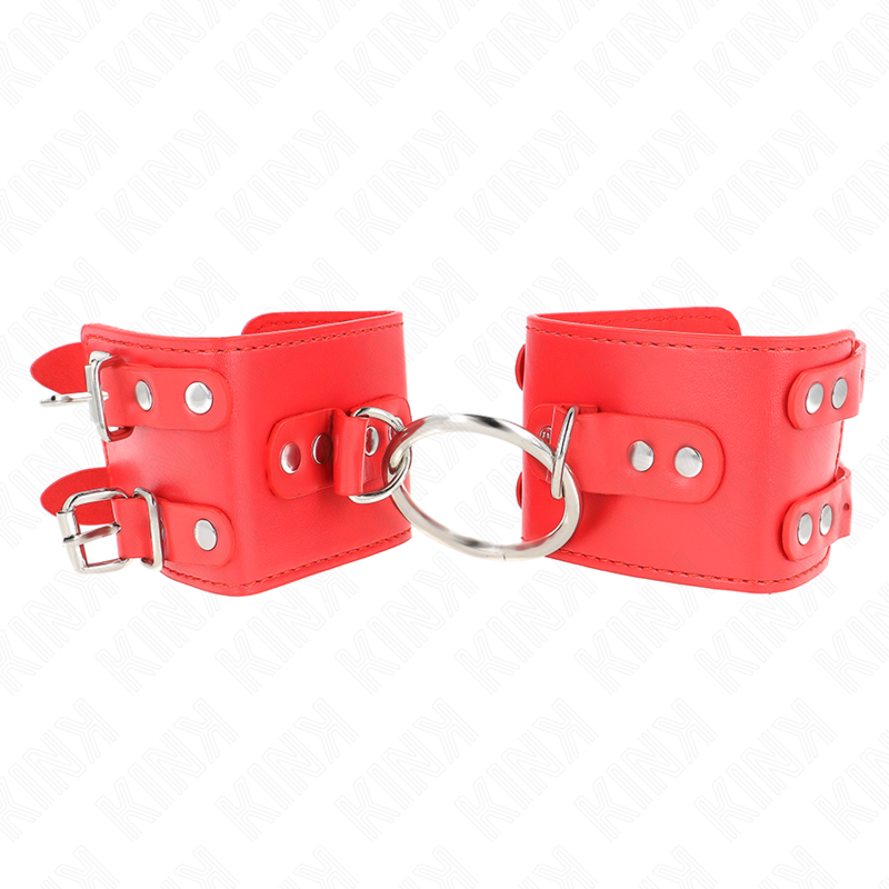 KINK - FIXED WRIST RESTRAINTS WITH RING AND STUDS ADJUSTABLE