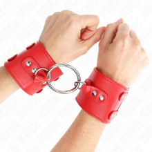 KINK - FIXED WRIST RESTRAINTS WITH RING AND STUDS ADJUSTABLE