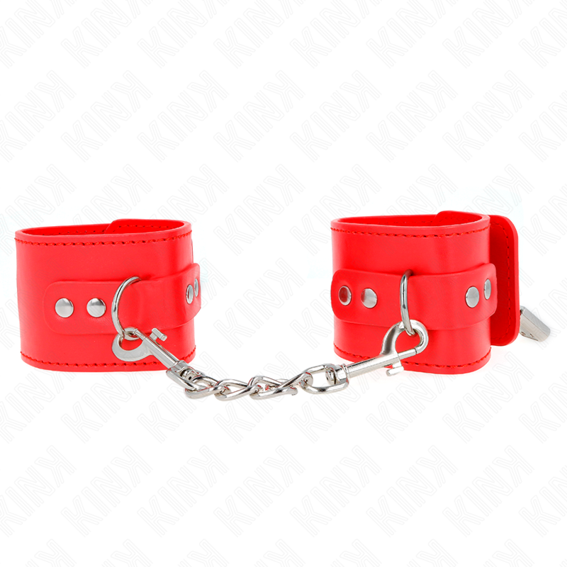 KINK - WRIST RESTRAINTS WITH PADLOCK CLOSURE RED ADJUSTABLE