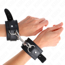 KINK - WRIST RESTRAINTS-SINGLE RIVET ROW BLACK ADJUSTABLE 17-28