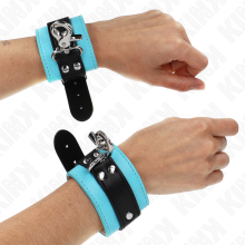 KINK - PREMIUM LOCKABLE WRIST RESTRAINTS BLACK / BLUE