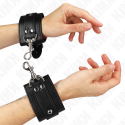 KINK - LOCKABLE DUNGEON WRIST RESTRAINTS BLACK ADJUSTABLE 21-28