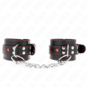 KINK - BLACK WRIST RESTRAINTS WITH RED HEART INLAY ADJUSTABLE