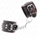 KINK - BLACK WRIST RESTRAINTS WITH RED HEART INLAY ADJUSTABLE