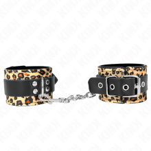 KINK - LEOPARD REAL LEATHER WRIST RESTRAINT ADJUSTABLE 18-29 CM