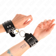 KINK - O-RING LOCKED WRIST RESTRAINTS BLACK ADJUSTABLE 20-28 CM