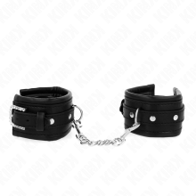 KINK - RHINESTONE BUCKLE WRIST RESTRAINTS BLACK ADJUSTABLE