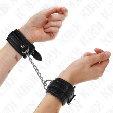 KINK - SNAKE PATTERN WRIST RESTRAINTS BLACK ADJUSTABLE 20-28 CM