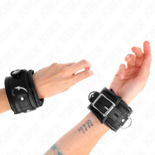 KINK - HEAVY WRIST RESTRAINTS WITH BLACK FUR LINED ADJUSTABLE