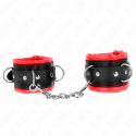 KINK - HEAVY WRIST RESTRAINTS WITH RED FUR LINED ADJUSTABLE