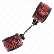 KINK - DIAMOND PATTERN WRIST RESTRAINTS DARK RED ADJUSTABLE