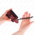 KINK - DIAMOND PATTERN WRIST RESTRAINTS DARK RED ADJUSTABLE