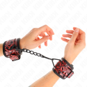 KINK - DIAMOND PATTERN WRIST RESTRAINTS DARK RED ADJUSTABLE