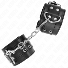 KINK - DOUBLE BUCKLE WRIST RESTRAINTS BLACK ADJUSTABLE 19-26 CM