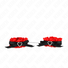 KINK - LACE ELASTIC WRIST RESTRAINTS RED HEART DETAILS