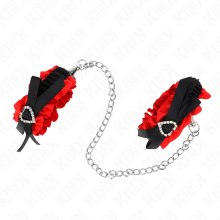 KINK - LACE ELASTIC WRIST RESTRAINTS RED HEART DETAILS