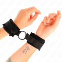 KINK - BEGINNER FUR HAND CUFFS 25 CM WITH O-RING 4 CM BLACK